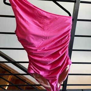 Brand new with tags. J Crew Sleek ruched one-shoulder one-piece swimsuit.